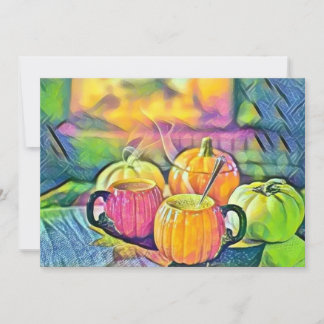 Klassieke herfst pompoenen herfstkleuren aquarel  kaart