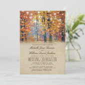 Klassieke herfst roestige herfst snoer lichten tro kaart (Staand voorkant)
