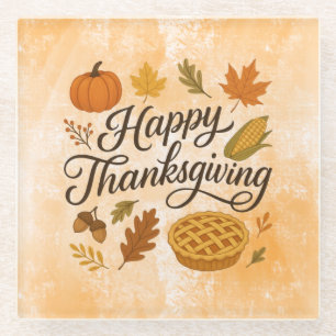 Klassieke Herfst/Thanksgiving Glazen Onderzetter