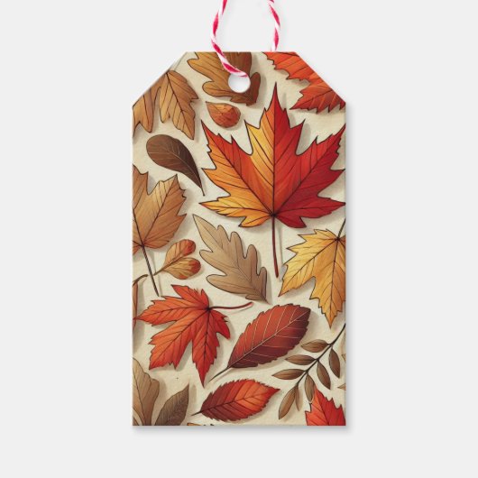 klassieke herfstbladeren cadeaulabel (Voorkant)