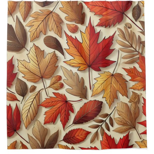 klassieke herfstbladeren douchegordijn (Voorkant)