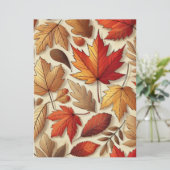 Klassieke herfstbladeren feestdagenkaart (Staand voorkant)