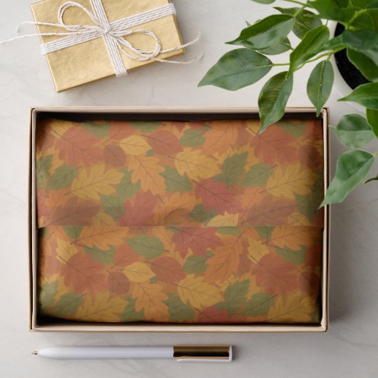 Klassieke herfstbladeren gemustert  tissuepapier (Geschenk)