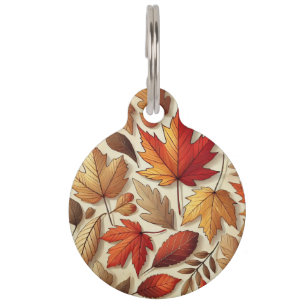 klassieke herfstbladeren huisdierpenning
