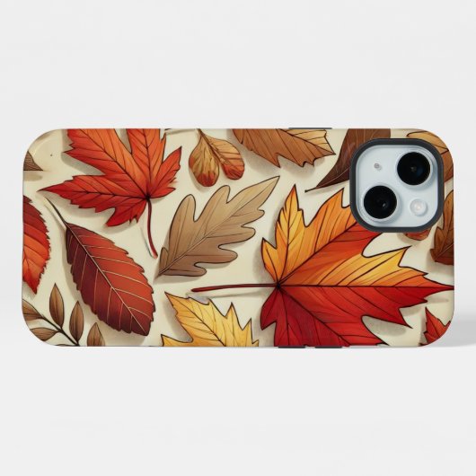 klassieke herfstbladeren iPhone hoesje (Achterkant horizontaal)