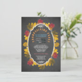 Klassieke herfstbladeren krijt Thanksgiving-feest Kaart (Staand voorkant)