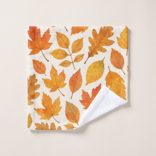 Klassieke herfstbladeren op witte Herfst Bad Handdoek (Wasdoekje)