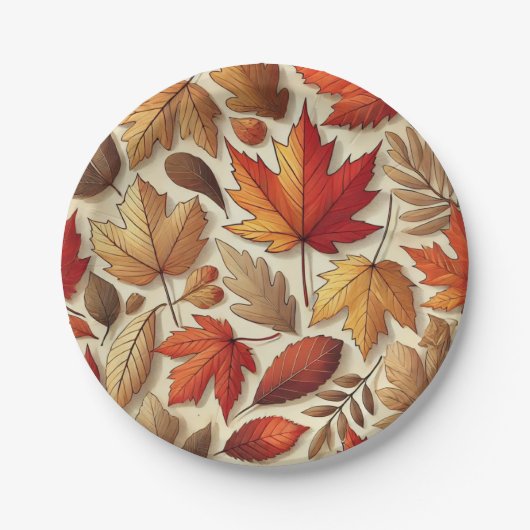klassieke herfstbladeren papieren bordje (Voorkant)