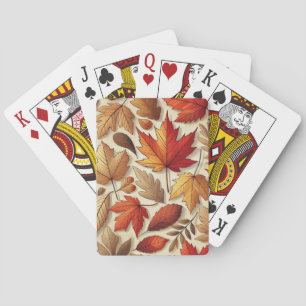 klassieke herfstbladeren pokerkaarten