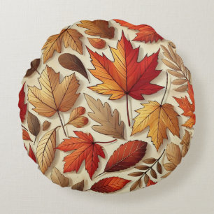 klassieke herfstbladeren rond kussen