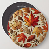 klassieke herfstbladeren ronde button 6,0 cm (Voorkant /achterkant)