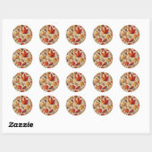 klassieke herfstbladeren ronde sticker (Vel)