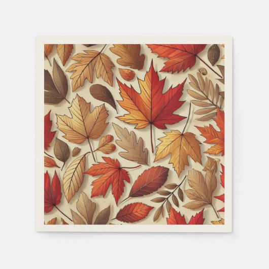 klassieke herfstbladeren servet (Voorkant)