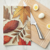 klassieke herfstbladeren theedoek (Quarter Fold)
