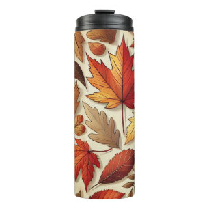 klassieke herfstbladeren thermosbeker