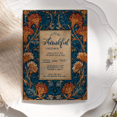 Klassieke herfstblauw oogstviering kaart