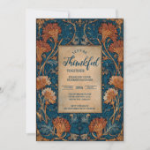 Klassieke herfstblauw oogstviering kaart (Voorkant)