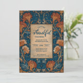 Klassieke herfstblauw oogstviering kaart (Staand voorkant)