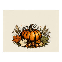 Klassieke herfstpompoen & oogstbladeren |