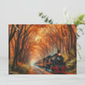 klassieke herfsttrein kaart (Staand voorkant)