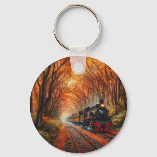 klassieke herfsttrein sleutelhanger (Voorkant)