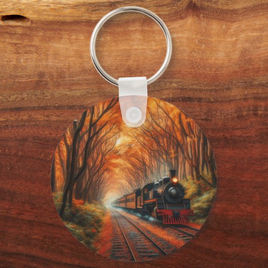 klassieke herfsttrein sleutelhanger (Voorkant)