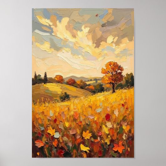 Klassieke herfstvelden oogst kunst poster (Voorkant)