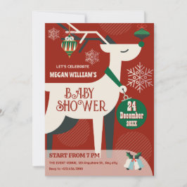 Klassieke herten kerst decor baby shower kaart