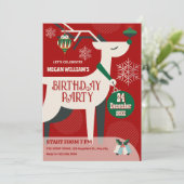 Klassieke herten kerst decor verjaardag kaart (Staand voorkant)