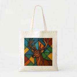 Klassieke herten Tiffany-stijl gebrandschilderde g Tote Bag