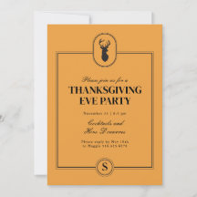 Klassieke hertenbok Thanksgiving Eve-feestuitnodig