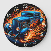 Klassieke hete staaf die 's nachts door vlammen bl grote klok (Voorkant)