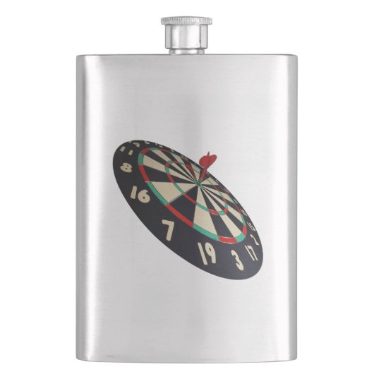 Klassieke heupkolf op het dartboard flacon (Voorkant)