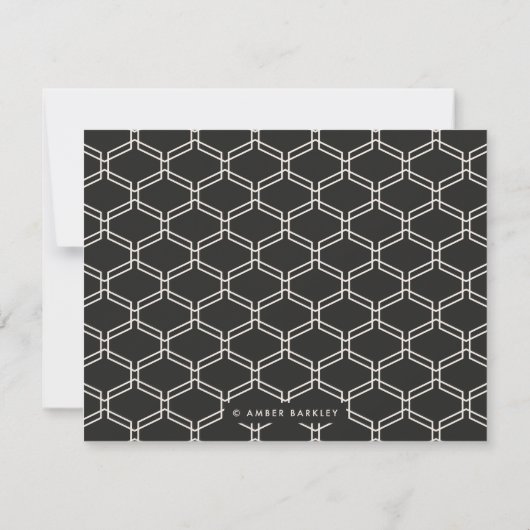 Klassieke Hexagon Mannen Stationery - Kolen Notitiekaartje (Achterkant)