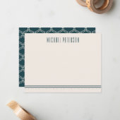 Klassieke hexagon Mannen Stationery - Ocean Notitiekaartje (Voorkant / Achterkant in situ)