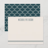 Klassieke hexagon Mannen Stationery - Ocean Notitiekaartje (Voorkant / Achterkant)