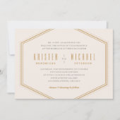 Klassieke Hexagon Wedding Invitation - Gold Kaart (Voorkant)