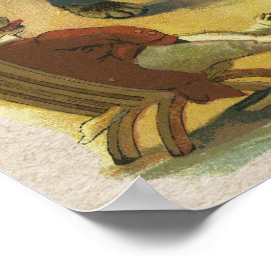 Klassieke Hey Diddle Diddle-kinderrijm in ere hers Poster (Hoek)