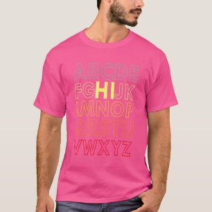 Klassieke Hi Alfabet Terug naar School Onderwijzer T-shirt