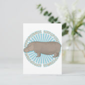 Klassieke Hippopotamus Briefkaart (Staand voorkant)