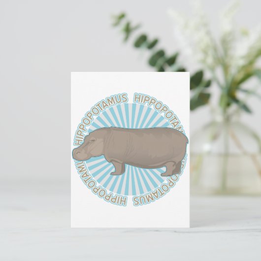 Klassieke Hippopotamus Briefkaart (Staand voorkant)
