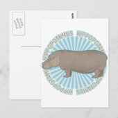 Klassieke Hippopotamus Briefkaart (Voorkant / Achterkant)