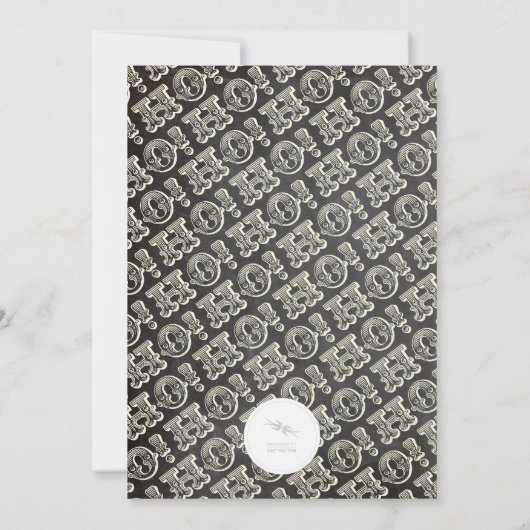 Klassieke  HO! HO! Uitnodiging voor feestdag (Achterkant)