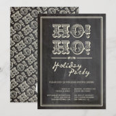 Klassieke  HO! HO! Uitnodiging voor feestdag (Voorkant / Achterkant)