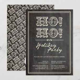 Klassieke  HO! HO! Uitnodiging voor feestdag
