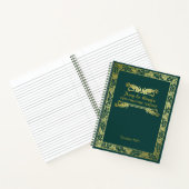 Klassieke Hoesje Gold Green Foliage Ornamage Notitieboek (Binnen)