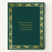 Klassieke Hoesje Gold Green Foliage Ornamage Notitieboek (Achterkant)