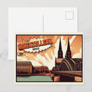 Klassieke Hohenzollernbrug Keulen Duitsland cadeau Briefkaart