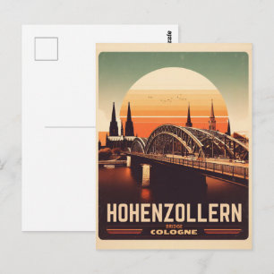 Klassieke Hohenzollernbrug Keulen Duitsland cadeau Briefkaart