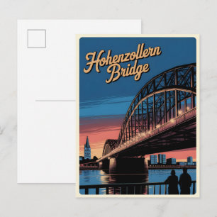 Klassieke Hohenzollernbrug Keulen Duitsland cadeau Briefkaart